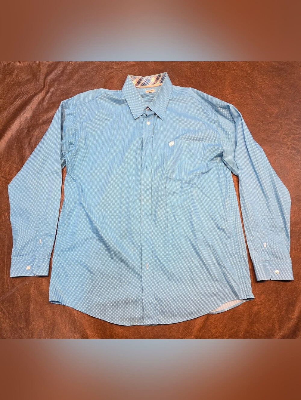 Men's Blue Long Sleeve Button Down